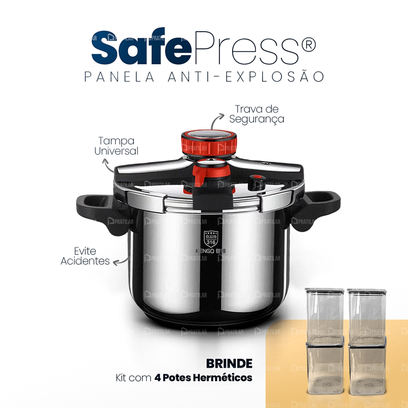 SafePresss™ - Panela de Pressão Anti-explosão + (BRINDE EXCLUSIVO)