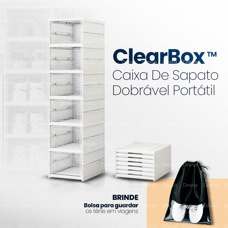 Clear Box™ - Sapateira Dobrável Portátil + (BRINDE EXCLUSIVO)