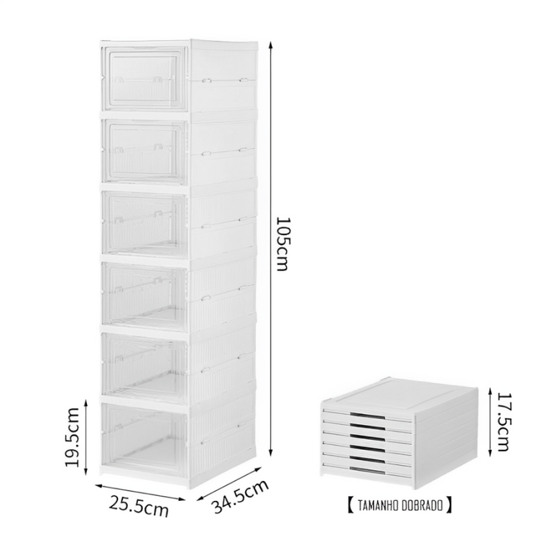 Clear Box™ - Sapateira Dobrável Portátil + (BRINDE EXCLUSIVO)