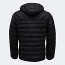Jaqueta Masculina Puffer Impermeável Capuz Removível